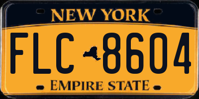 NY license plate FLC8604