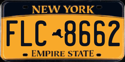 NY license plate FLC8662