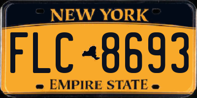 NY license plate FLC8693