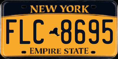 NY license plate FLC8695