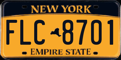 NY license plate FLC8701