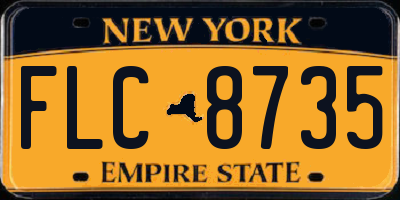 NY license plate FLC8735