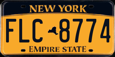 NY license plate FLC8774