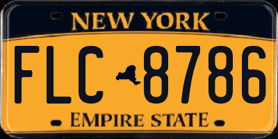 NY license plate FLC8786