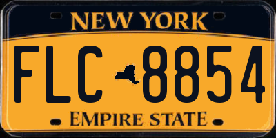 NY license plate FLC8854