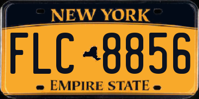 NY license plate FLC8856
