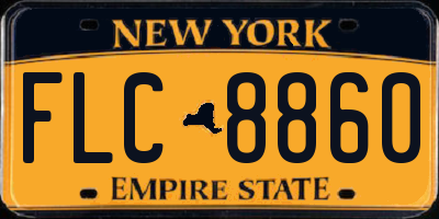NY license plate FLC8860
