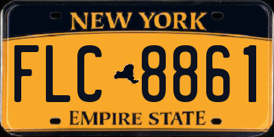 NY license plate FLC8861