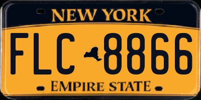 NY license plate FLC8866