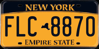 NY license plate FLC8870