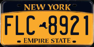 NY license plate FLC8921