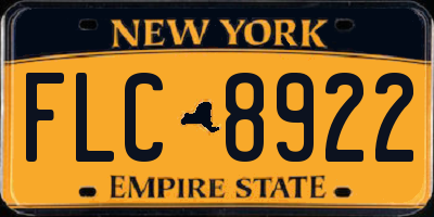 NY license plate FLC8922