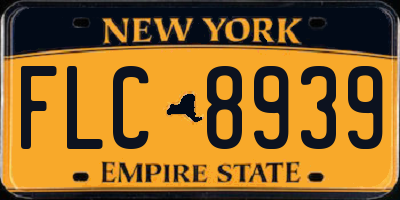 NY license plate FLC8939