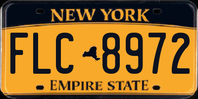 NY license plate FLC8972