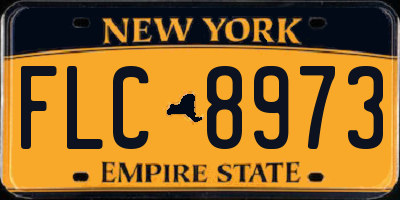NY license plate FLC8973