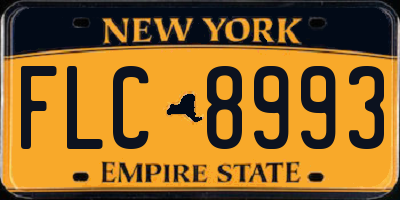 NY license plate FLC8993
