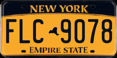 NY license plate FLC9078