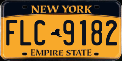 NY license plate FLC9182