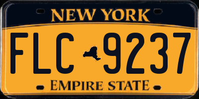 NY license plate FLC9237