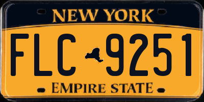 NY license plate FLC9251