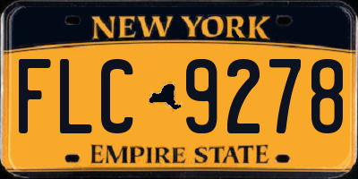 NY license plate FLC9278