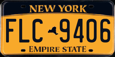 NY license plate FLC9406