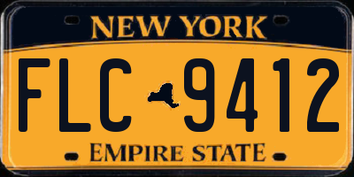 NY license plate FLC9412