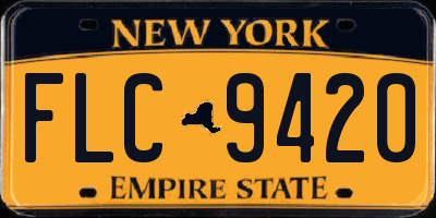 NY license plate FLC9420