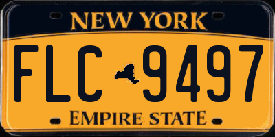 NY license plate FLC9497