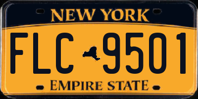 NY license plate FLC9501