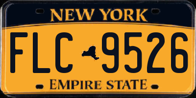 NY license plate FLC9526