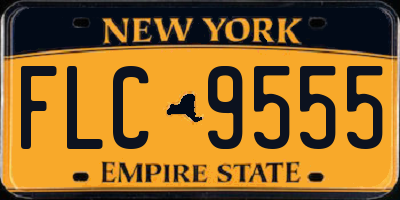 NY license plate FLC9555
