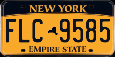 NY license plate FLC9585