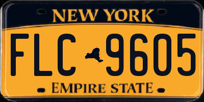 NY license plate FLC9605