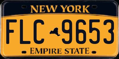 NY license plate FLC9653