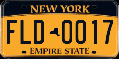 NY license plate FLD0017