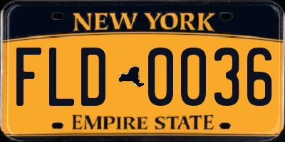 NY license plate FLD0036