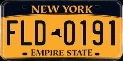 NY license plate FLD0191