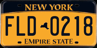 NY license plate FLD0218