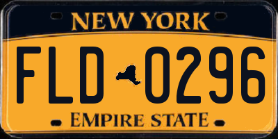 NY license plate FLD0296