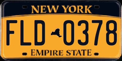 NY license plate FLD0378