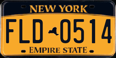 NY license plate FLD0514