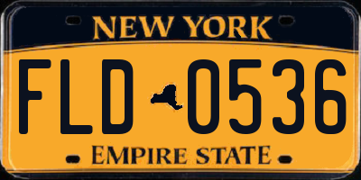 NY license plate FLD0536