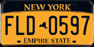 NY license plate FLD0597