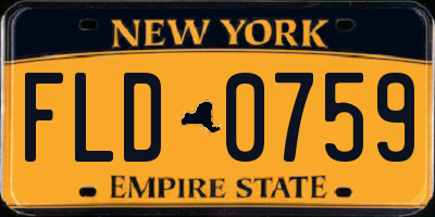 NY license plate FLD0759