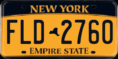 NY license plate FLD2760