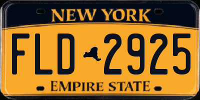 NY license plate FLD2925