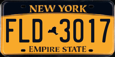NY license plate FLD3017