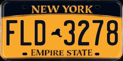 NY license plate FLD3278
