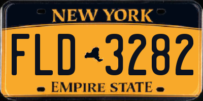 NY license plate FLD3282